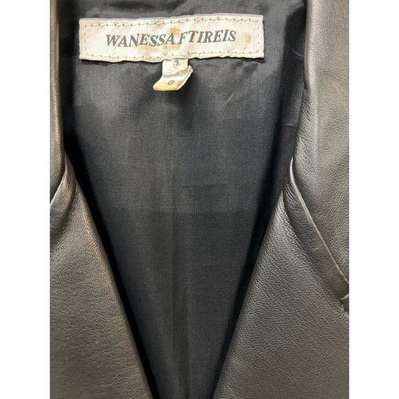 Wanessa Ftireis Black Blazer Vintage Long Soft Leather Jacket - Picture 2 of 10